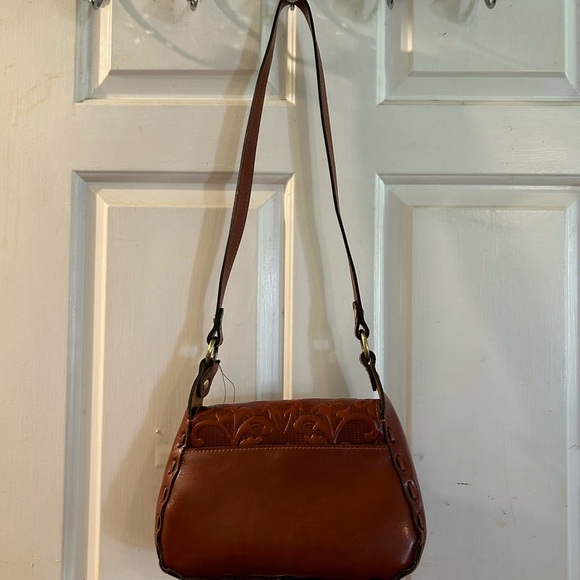 Patricia Nash Embossed Leather Crossbody in Cognac Brown - Picture 3 of 7